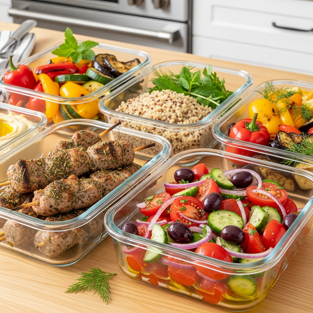 Preparazione pasto mediterraneo